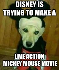 DISNEY IS TRYING TO MAKE A; LIVE ACTION MICKEY MOUSE MOVIE | image tagged in disney,memes,mickey mouse,how to kill with mickey mouse,communism,autism | made w/ Imgflip meme maker