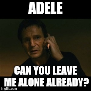 Liam Neeson Taken Meme | ADELE; CAN YOU LEAVE ME ALONE ALREADY? | image tagged in memes,liam neeson taken | made w/ Imgflip meme maker