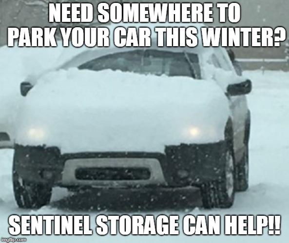 Clean Vehicle | NEED SOMEWHERE TO PARK YOUR CAR THIS WINTER? SENTINEL STORAGE CAN HELP!! | image tagged in clean vehicle | made w/ Imgflip meme maker