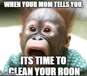 uh oh | WHEN YOUR MOM TELLS YOU, ITS TIME TO CLEAN YOUR ROON | image tagged in run | made w/ Imgflip meme maker