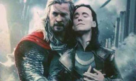 Thor & Loki Cuddling Blank Meme Template