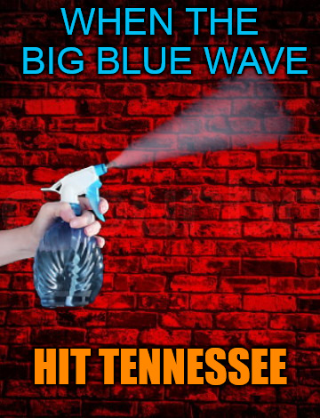 The Big Blue Wave Hits Tennessee | WHEN THE BIG BLUE WAVE; HIT TENNESSEE | image tagged in the big blue wave hits tennessee,democrat fail,gop victory in tennessee,elections 2018 | made w/ Imgflip meme maker