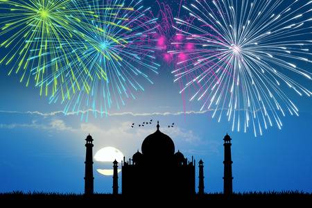 High Quality Taj Mahal Diwali Blank Meme Template
