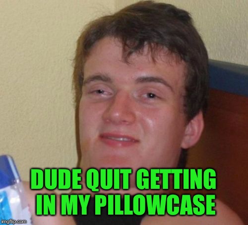 10 Guy Meme | DUDE QUIT GETTING IN MY PILLOWCASE | image tagged in memes,10 guy | made w/ Imgflip meme maker