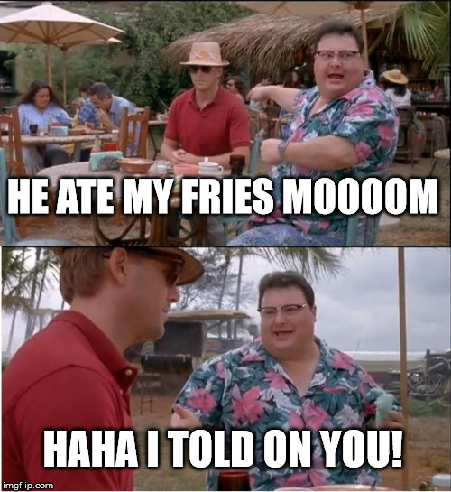 See Nobody Cares | HE ATE MY FRIES MOOOOM; HAHA I TOLD ON YOU! | image tagged in memes,see nobody cares | made w/ Imgflip meme maker