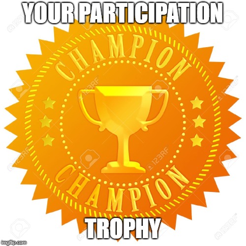champion sticker | YOUR PARTICIPATION TROPHY | image tagged in champion sticker | made w/ Imgflip meme maker