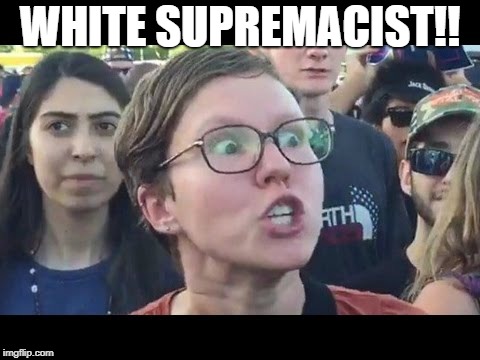 Angry sjw | WHITE SUPREMACIST!! | image tagged in angry sjw | made w/ Imgflip meme maker