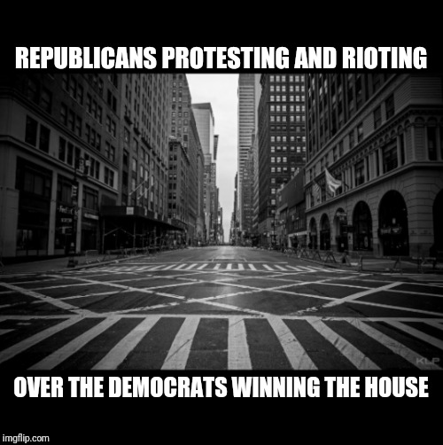 REPUBLICANS PROTESTING AND RIOTING; OVER THE DEMOCRATS WINNING THE HOUSE | image tagged in republican,democrat,election,vote,protest,riot | made w/ Imgflip meme maker