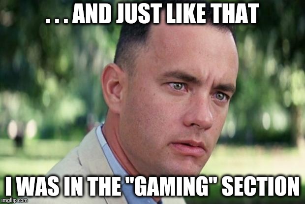 OK , I'm joining the IMGFLIP Revolution | . . . AND JUST LIKE THAT; I WAS IN THE "GAMING" SECTION | image tagged in forrest gump,new rules,aaaaand its gone,strike,revolution,unnecessary tags | made w/ Imgflip meme maker