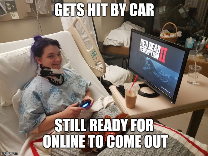 Image tagged in gamers,video games,funny memes,injury,hospital,online -  Imgflip