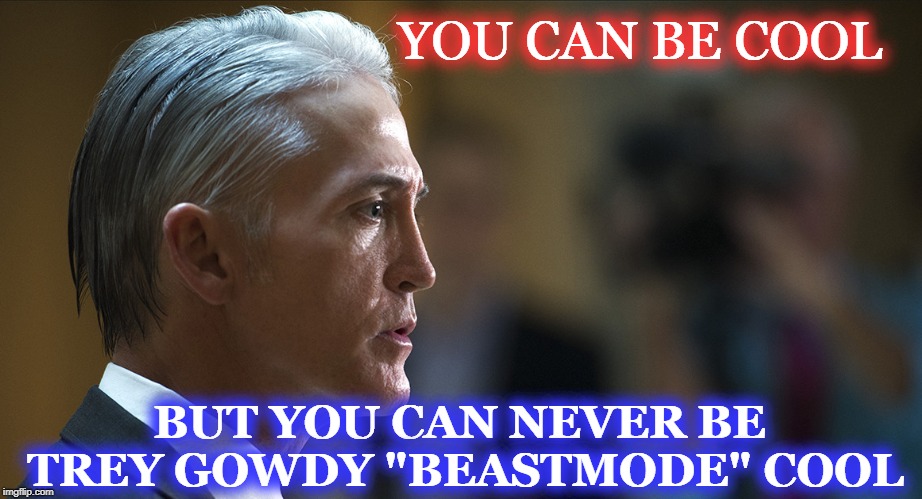 TREY GOWDY BEASTMODE | YOU CAN BE COOL; BUT YOU CAN NEVER BE TREY GOWDY "BEASTMODE" COOL | image tagged in trey gowdy,donald trump,attorney general,beast mode | made w/ Imgflip meme maker