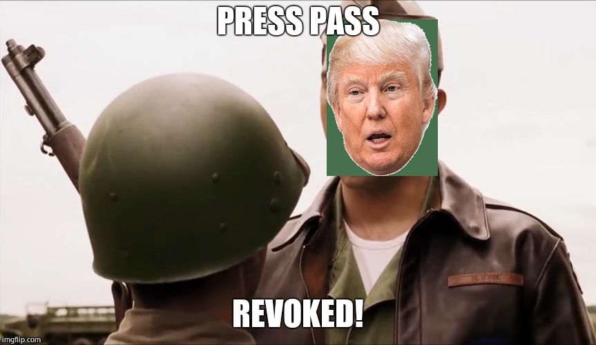 Pass revoked | PRESS PASS REVOKED! | image tagged in pass revoked | made w/ Imgflip meme maker