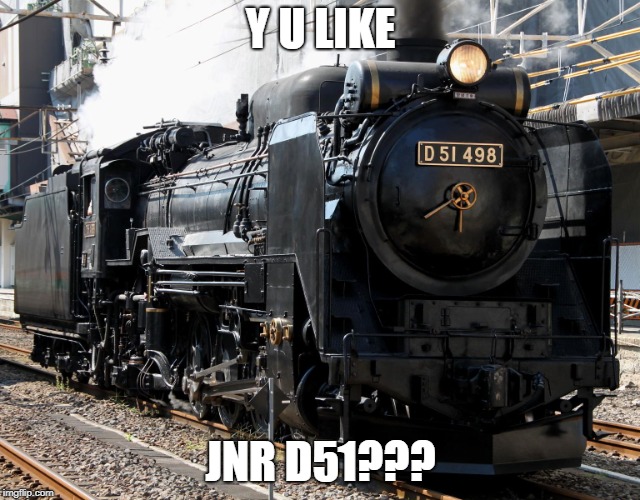 Y U KNOW LIKE JNR D51??? | Y U LIKE; JNR D51??? | image tagged in train,japanese,japan,y u no like | made w/ Imgflip meme maker