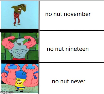 no nut not | image tagged in no nut november,spongebob | made w/ Imgflip meme maker