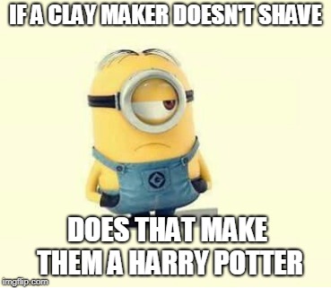 Harry Pottery | IF A CLAY MAKER DOESN'T SHAVE; DOES THAT MAKE THEM A HARRY POTTER | image tagged in harry potter | made w/ Imgflip meme maker