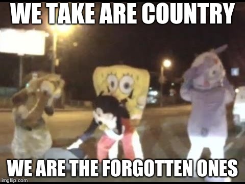 WE TAKE ARE COUNTRY; WE ARE THE FORGOTTEN ONES | image tagged in meme,funny | made w/ Imgflip meme maker