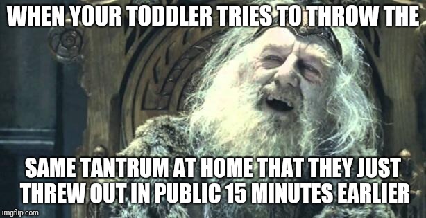 You have no power here | WHEN YOUR TODDLER TRIES TO THROW THE; SAME TANTRUM AT HOME THAT THEY JUST THREW OUT IN PUBLIC 15 MINUTES EARLIER | image tagged in you have no power here | made w/ Imgflip meme maker