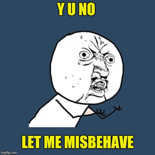 Y U No Meme | Y U NO LET ME MISBEHAVE | image tagged in memes,y u no | made w/ Imgflip meme maker