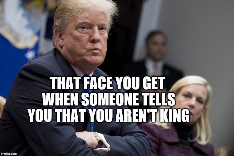 The man who would be king , | THAT FACE YOU GET WHEN SOMEONE TELLS YOU THAT YOU AREN'T KING | image tagged in mad trump,political meme | made w/ Imgflip meme maker