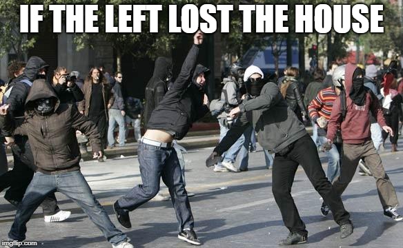 rioters | IF THE LEFT LOST THE HOUSE | image tagged in rioters | made w/ Imgflip meme maker