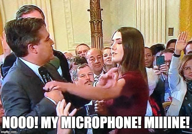 Jim Acosta the Accoster | NOOO! MY MICROPHONE! MIIIINE! | image tagged in jim acosta the accoster | made w/ Imgflip meme maker