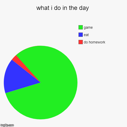 what i do in the day | do homework, eat, game | image tagged in funny,pie charts | made w/ Imgflip chart maker