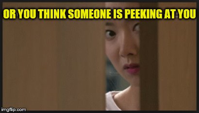 OR YOU THINK SOMEONE IS PEEKING AT YOU | made w/ Imgflip meme maker