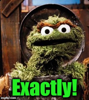 Oscar the Grouch | Exactly! | image tagged in oscar the grouch | made w/ Imgflip meme maker