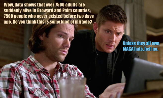 image tagged in election tampering,supernatural,sam and dean winchester,voter fraud,maybe it's a miracle dean. | made w/ Imgflip meme maker