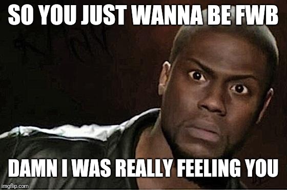 Kevin Hart Meme | SO YOU JUST WANNA BE FWB; DAMN I WAS REALLY FEELING YOU | image tagged in memes,kevin hart | made w/ Imgflip meme maker