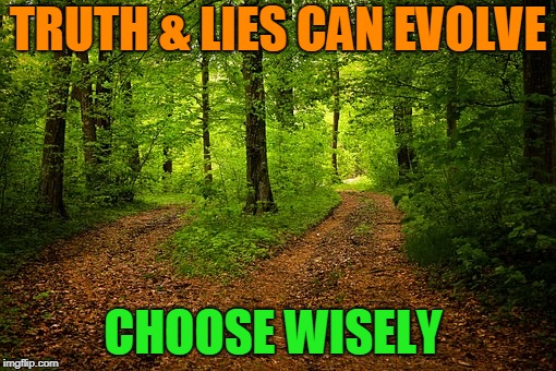 Discernment | TRUTH & LIES CAN EVOLVE; CHOOSE WISELY | image tagged in proverb,life | made w/ Imgflip meme maker