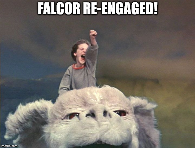 falcor - neverending story | FALCOR RE-ENGAGED! | image tagged in falcor - neverending story,activision,blizzard,gaming | made w/ Imgflip meme maker