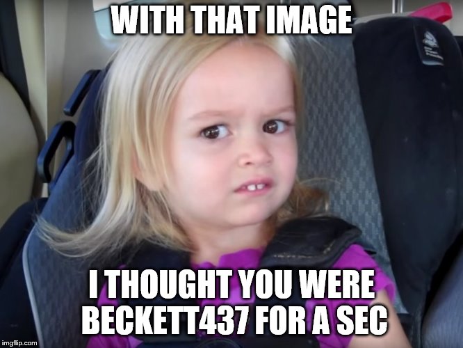 Huh? | WITH THAT IMAGE I THOUGHT YOU WERE BECKETT437 FOR A SEC | image tagged in huh | made w/ Imgflip meme maker