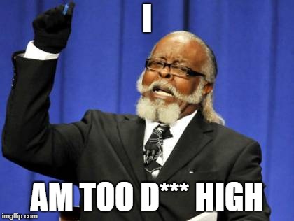 Too Damn High | I; AM TOO D*** HIGH | image tagged in memes,too damn high | made w/ Imgflip meme maker