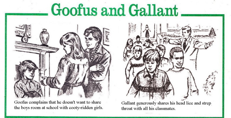 image tagged in goofus and gallant,satire,highlights magazine,humor | made w/ Imgflip meme maker