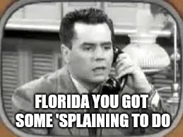 Ricky Ricardo | FLORIDA YOU GOT SOME 'SPLAINING TO DO | image tagged in ricky ricardo | made w/ Imgflip meme maker