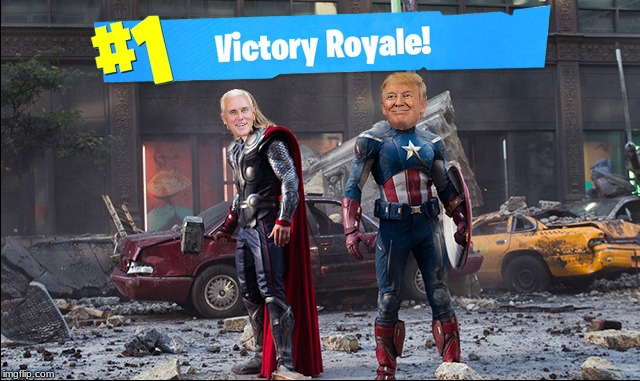 Victory Royale | image tagged in fun,fortnite,avengers | made w/ Imgflip meme maker
