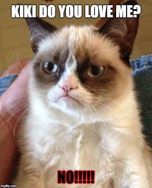 Grumpy Cat Meme | KIKI DO YOU LOVE ME? NO!!!!! | image tagged in memes,grumpy cat | made w/ Imgflip meme maker