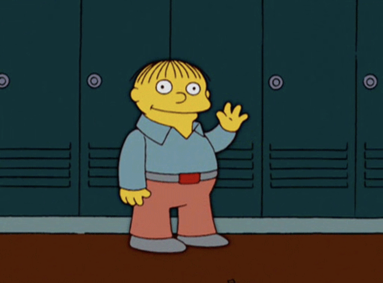 Ralph Wiggum The baby looked at me Blank Meme Template