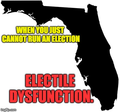 Florida | WHEN YOU JUST CANNOT RUN AN ELECTION; ELECTILE DYSFUNCTION. | image tagged in florida | made w/ Imgflip meme maker