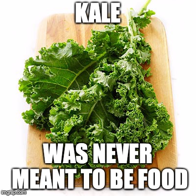 kale | KALE; WAS NEVER MEANT TO BE FOOD | image tagged in kale | made w/ Imgflip meme maker