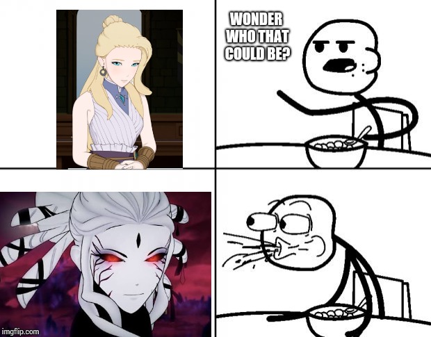 Blank Cereal Guy | WONDER WHO THAT COULD BE? | image tagged in blank cereal guy | made w/ Imgflip meme maker