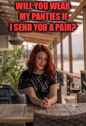 WILL YOU WEAR MY PANTIES IF I SEND YOU A PAIR? | made w/ Imgflip meme maker