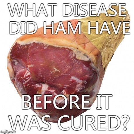 Ham Disease? | WHAT DISEASE DID HAM HAVE; BEFORE IT WAS CURED? | image tagged in cured,sick ham,ham disease,diseased ham,ham | made w/ Imgflip meme maker