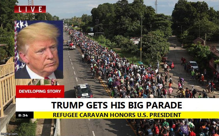 a special salute | image tagged in donald trump,trump,politics,news,breaking news,caravan | made w/ Imgflip meme maker