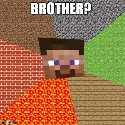 Minecraft Steve | BROTHER? | image tagged in minecraft steve | made w/ Imgflip meme maker