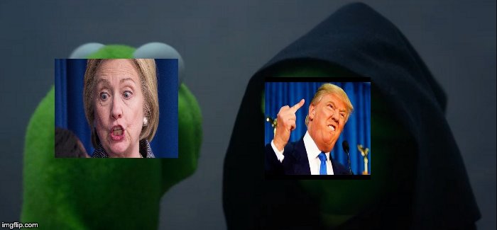 Trump VS Hillary | image tagged in memes,evil kermit,donald trump,hillary clinton,usa,funny meme | made w/ Imgflip meme maker