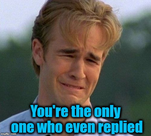 1990s First World Problems Meme | You're the only one who even replied | image tagged in memes,1990s first world problems | made w/ Imgflip meme maker
