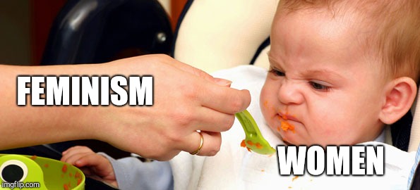 We didn't ask for this | FEMINISM; WOMEN | image tagged in baby food | made w/ Imgflip meme maker