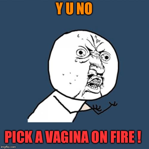 Y U No Meme | Y U NO PICK A VA**NA ON FIRE ! | image tagged in memes,y u no | made w/ Imgflip meme maker